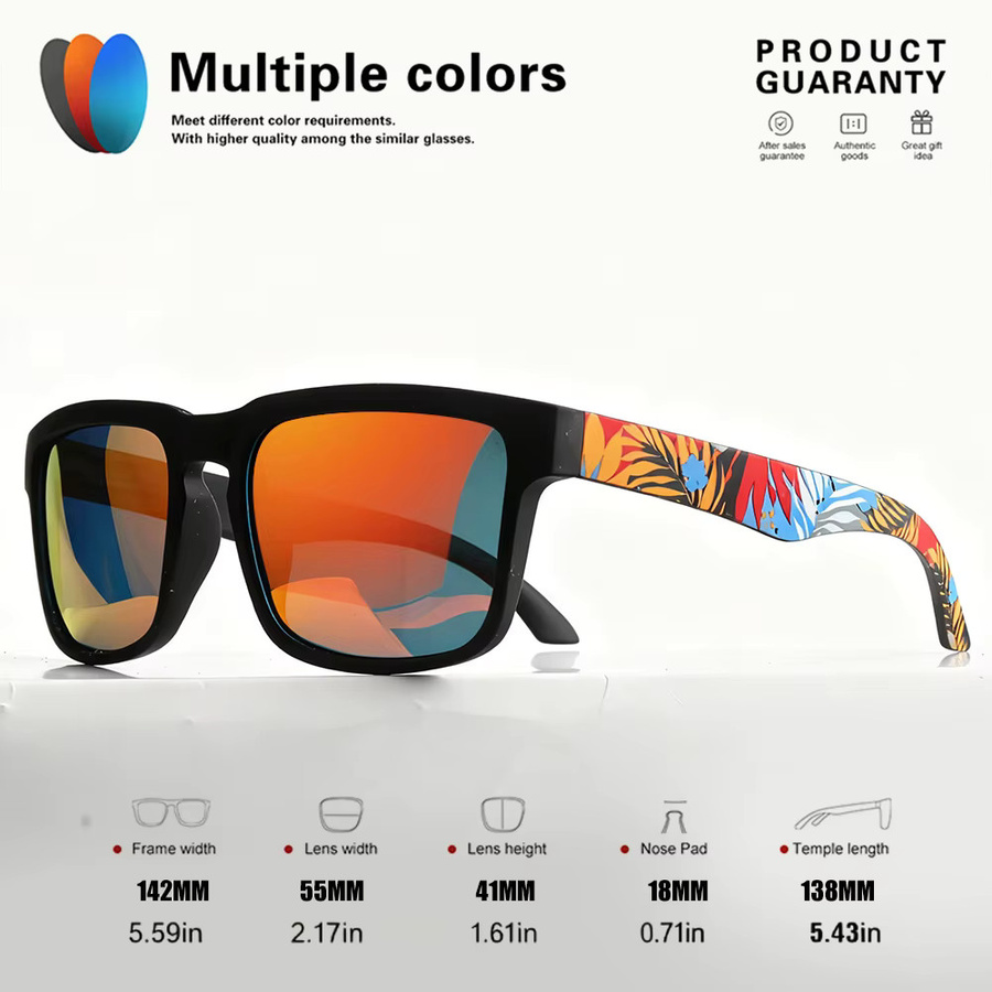AWGSEE Sonnenbrille, quadratisch, Vollrand, Kunststoff, multicolor, Unisex - Bild 2