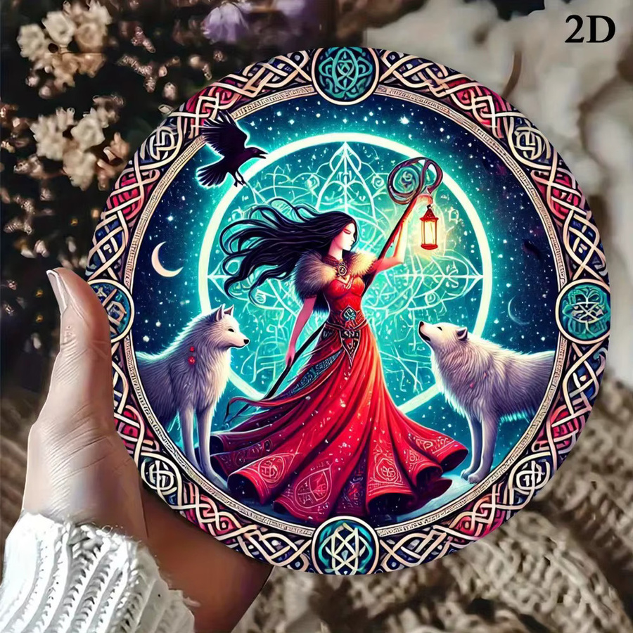 HELLOYOUNG Metallschild Celtic Goddess Morrigan, rund, mehrfarbig, Durchmesser: 20 cm - Bild 3