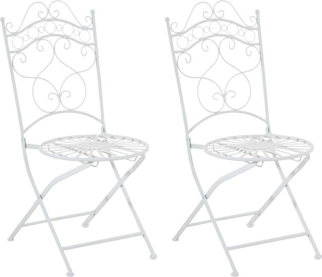 2er Set Gartenstühle Indi von TPFGarden in Weiß aus Metall - Bild 1