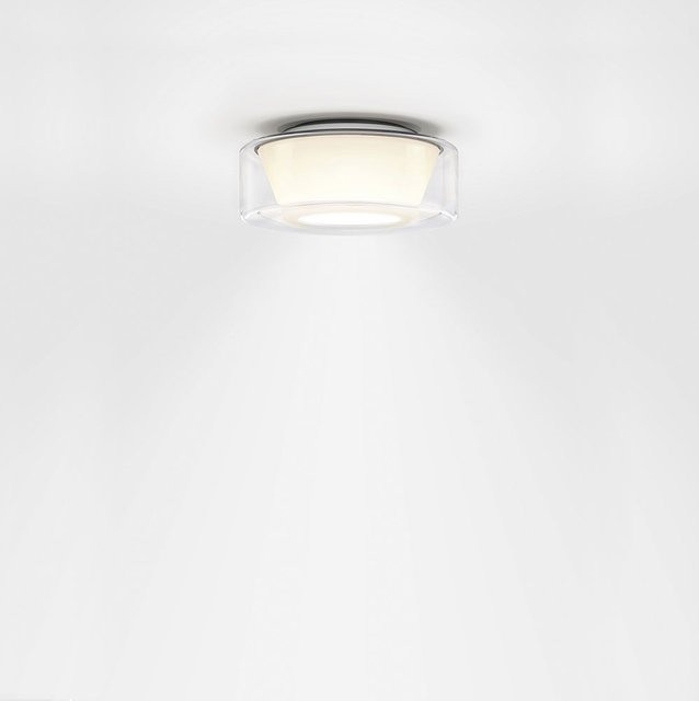 Serien Lighting Curling Ceiling S LED-Deckenleuchte mit transparentem Glasschirm und konischem Reflektor in Chrom, Warmweiß 2700K - Bild 1