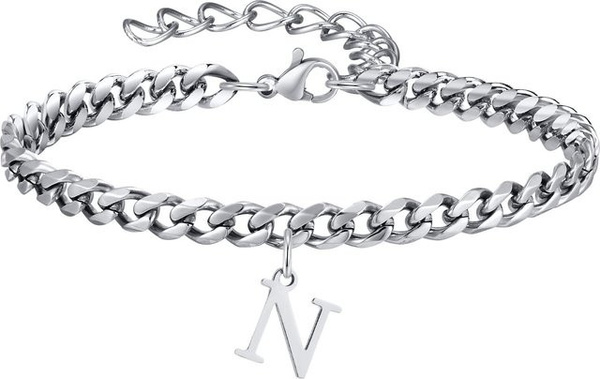 Lucky Star Jewelry Armband Herren, Edelstahl, Cuban Links, Zirkonia