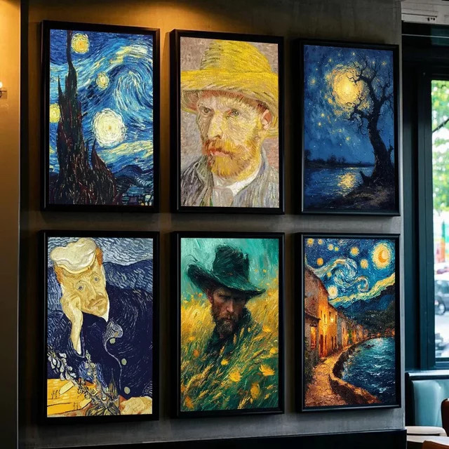 Potdemiel Vincent Van Gogh Writings Poster Typografie Wanddeko Vintage Mehrfarbig - Bild 1
