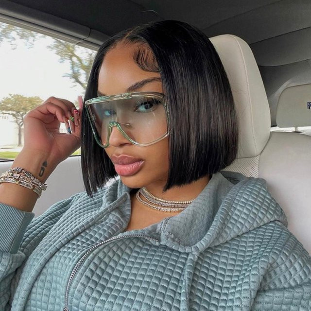 MissDoremi Bob-Perücke aus Echthaar, 13x4 Transparente Lace, Damen - Bild 1