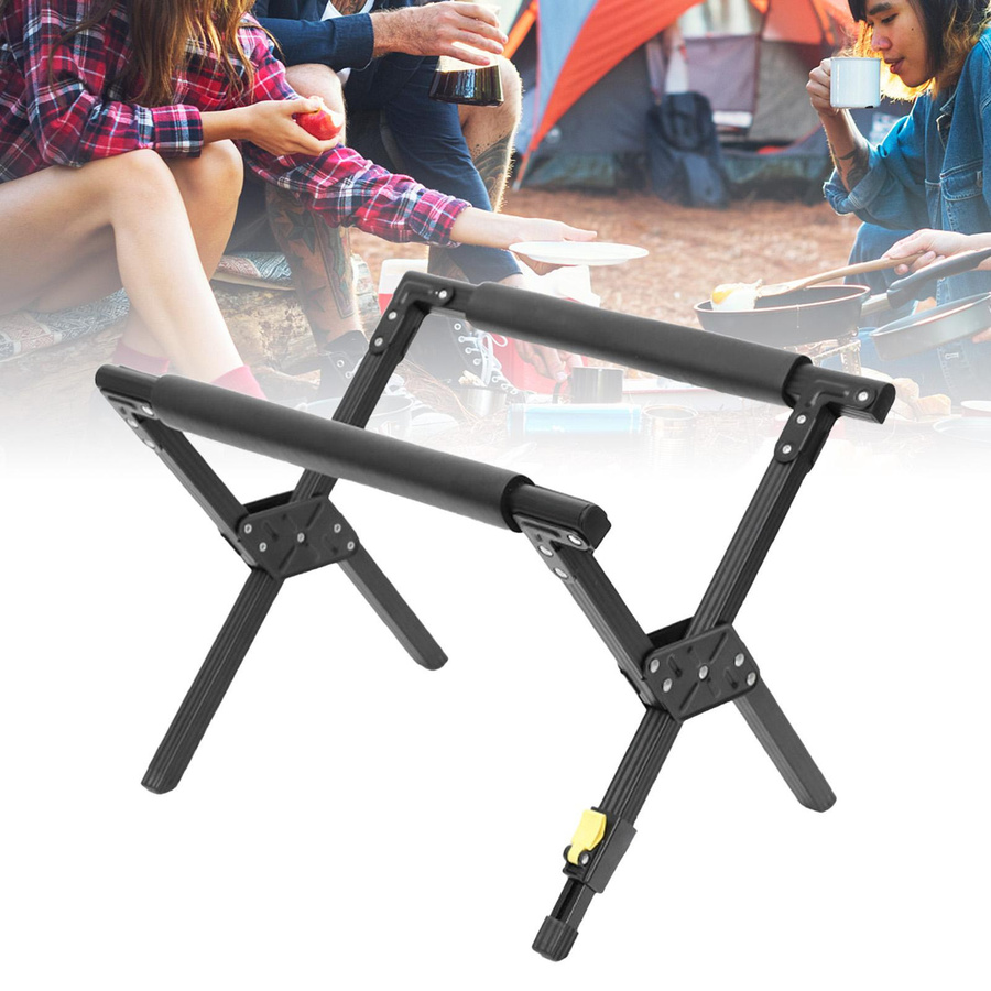 Faltbarer Kühlbox-Ständer aus Aluminiumlegierung in Schwarz, verstellbar und tragbar für Outdoor und Camping - Bild 3