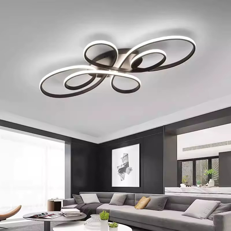 TAONUANSHU Moderne LED-Deckenleuchte in Schwarz und Weiß für Wohnzimmer, Arbeitszimmer und Schlafzimmer - Bild 1