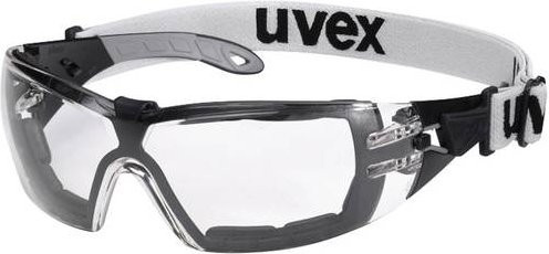 Uvex Pheos Guard Schutzbrille Schwarz Grau mit klaren Gläsern und UV400 Schutz nach EN 166 - Bild 1
