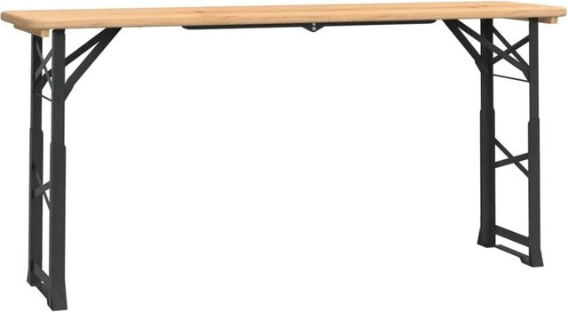 vidaXL Biertisch klappbar aus Tannenholz in Braun und Grün, höhenverstellbar, B/T/H: 170 x 50 x 75/105 cm - Bild 1