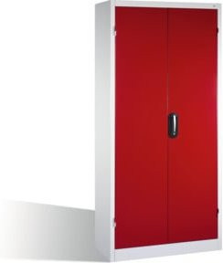 C+P Schwerlast-Werkzeugschrank mit Drehtüren und 4 Regalböden, Front Rubinrot, Korpus Lichtgrau, H: 195,0 cm, B: 93,0 cm, T: 40,0 cm - Bild 1