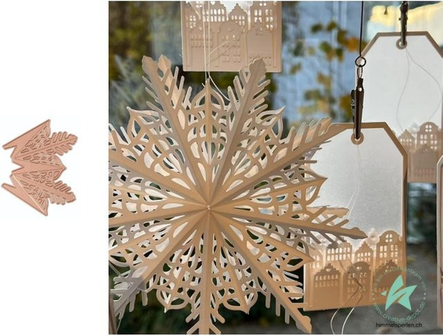 Ziyu Schneeflocke Stanzformen und Stempel Set in Gold für DIY Scrapbooking und Fotoalben - Bild 1