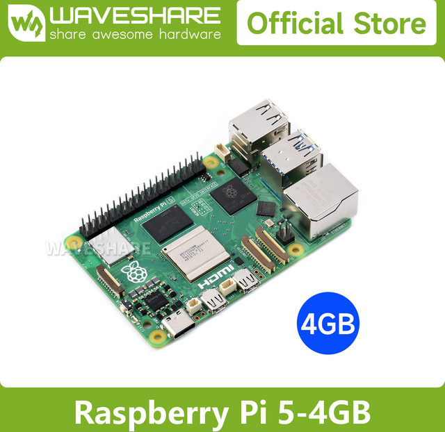 Raspberry Pi 5 Single Board Computer in Grün mit BCM2712-Prozessor, 2,4 GHz Quad-Core 64-Bit Arm Cortex-A76 CPU und 40PIN GPIO-Header - Bild 1