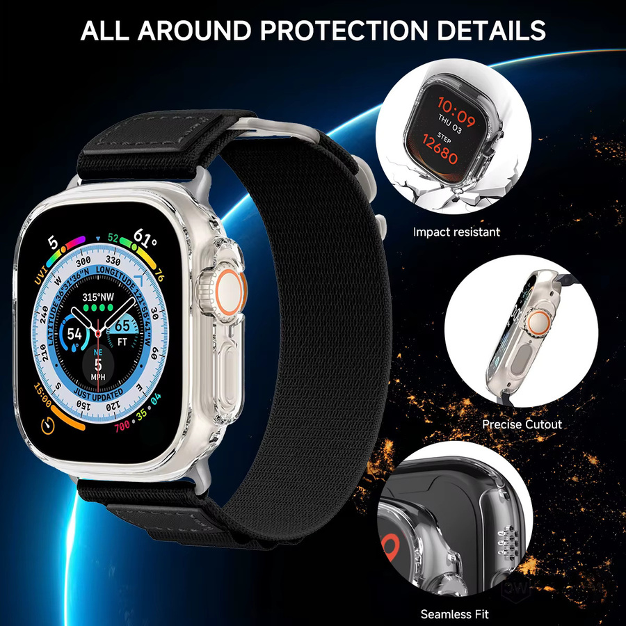 OAKCHARM Skeleton Schutzhülle aus hartem PC für Apple Watch Modelle 38mm bis 45mm, Transparent - Bild 4