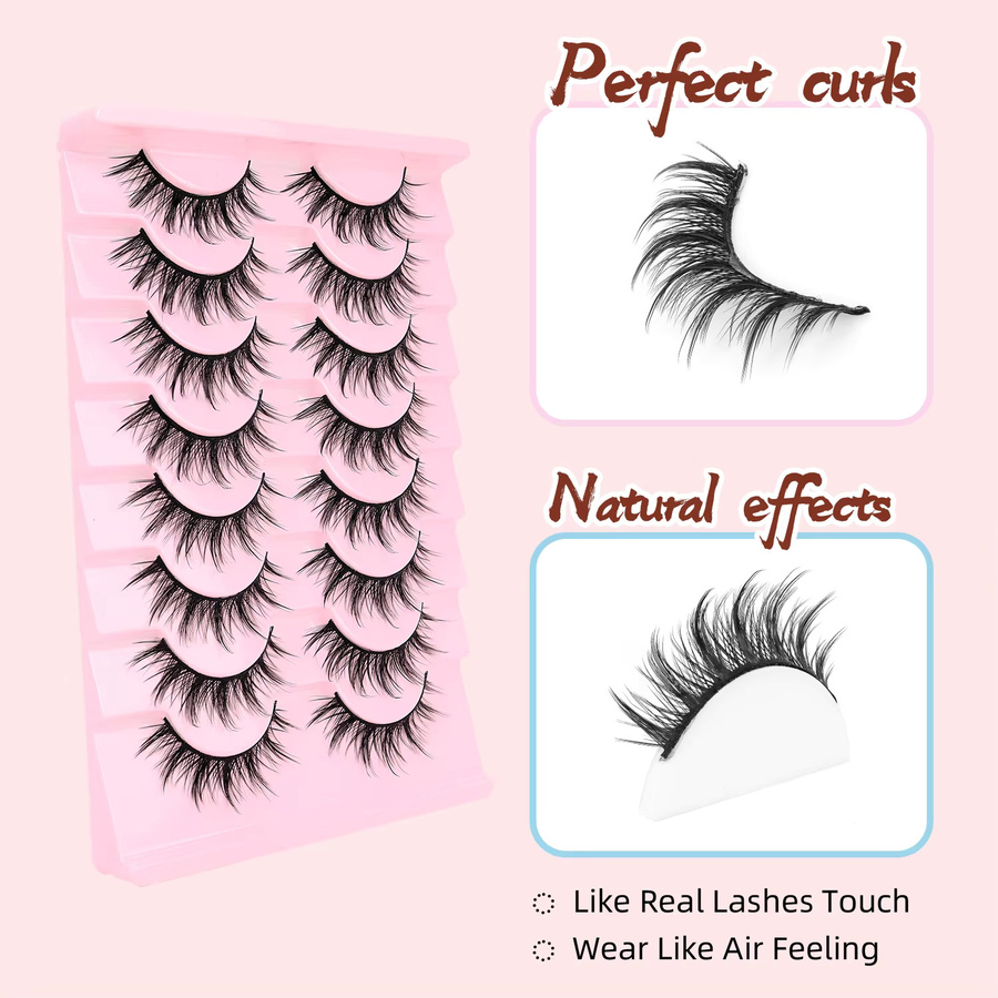 Batownly Künstliche Wimpern, 8 Paar, Black, Unisex - Bild 3