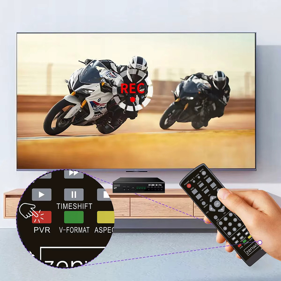 Zenwire 001 Tuner Satelliten-Decoder DVB-T2 HEVC H.265 Full HD USB-Box in Schwarz - Bild 5