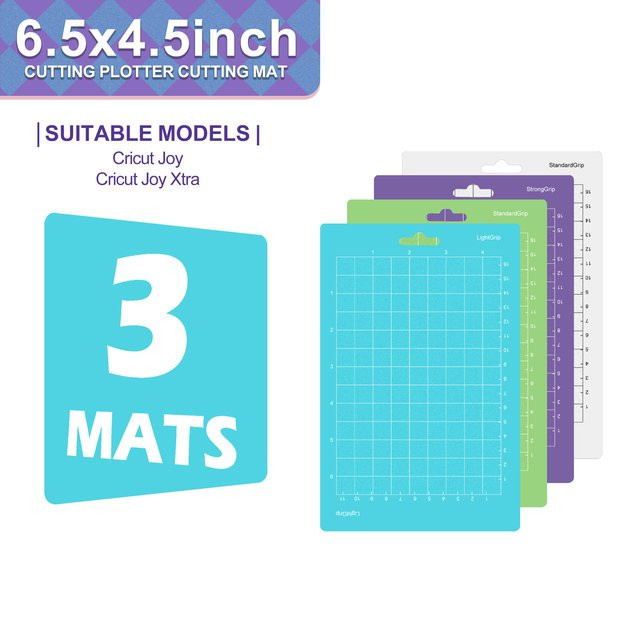 3er-Set tragbare Ersatz-Schneidematten für Cricut Joy in Lila, B/T: 16,5 x 11,4 cm - Bild 1