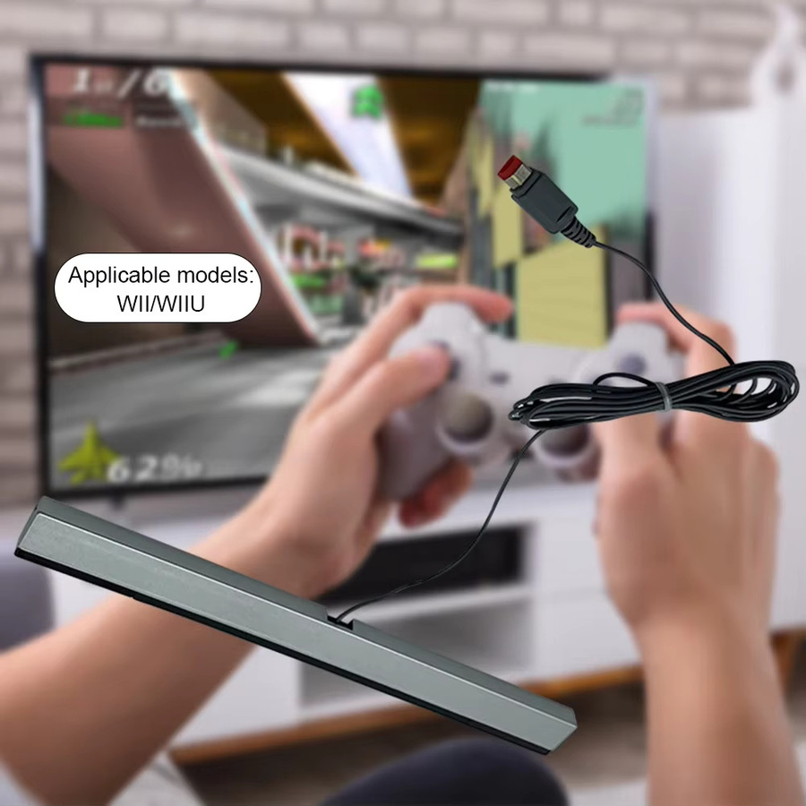 BSN Infrarot-IR-Bewegungssensor-Empfänger mit Verlängerungskabel und Fernbedienung für Nintendo Wii, Schwarz/Blau - Bild 2
