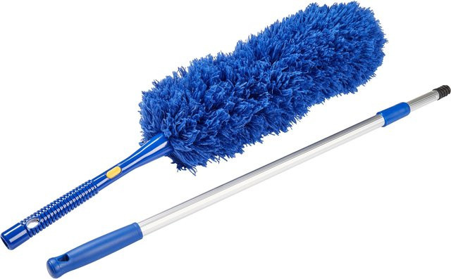 Leifheit Maxi-Teleskop-Staubfänger aus Mikrofaser in Blau mit ausziehbarem und klappbarem Griff, Höhe: 172 cm - Bild 1