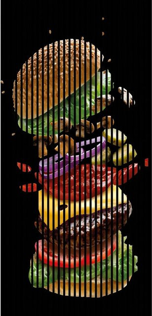 FN Acustico Akustikplatte Burger Bunt aus PET und MDF, B/H/T: 113,3 x 240 x 1,9 cm - Bild 1