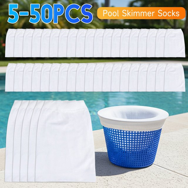 APWIKOGER Pool-Skimmer-Socken aus Nylon-Netz als wiederverwendbare Filterersatz-Schoner für eingelassene und oberirdische Pools - Bild 1