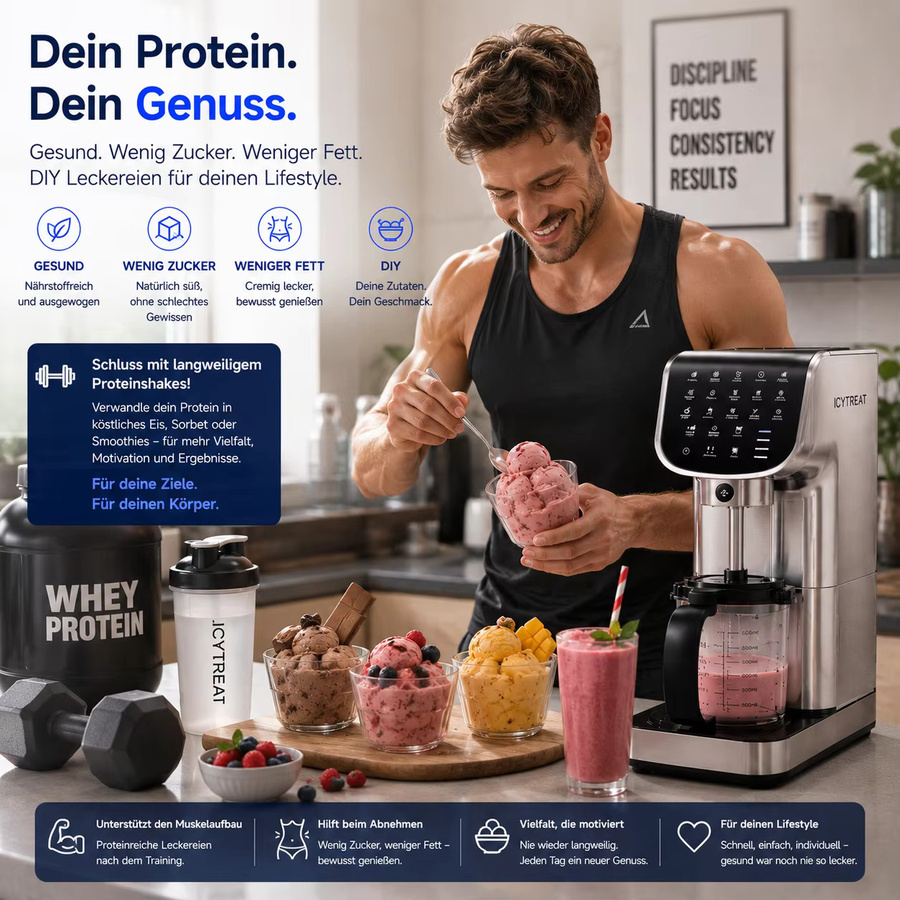 LINKChef IcyTreat Eismaschine in Silber mit 1,5 l Fassungsvermögen für Slush, Gelato, Sorbet und Milchshakes - Bild 5
