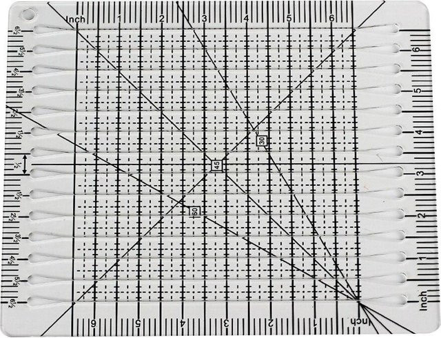 Fächerförmiges Schneiderlineal aus transparentem Kunststoff für Patchwork, Nähen und Quilten - Bild 1