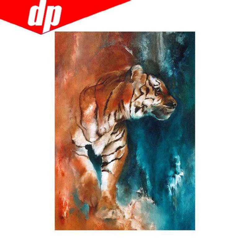 FIYO Diamond Painting Set Tiger Motiv mit 5D Diamant Stickerei in Mehrfarbig, B/H: 20 x 30 cm - Bild 1