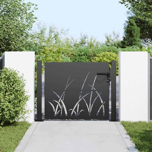 vidaXL Gartentor aus pulverbeschichtetem Stahl in Schwarz, B: 105 cm, H: 100 cm - Bild 3