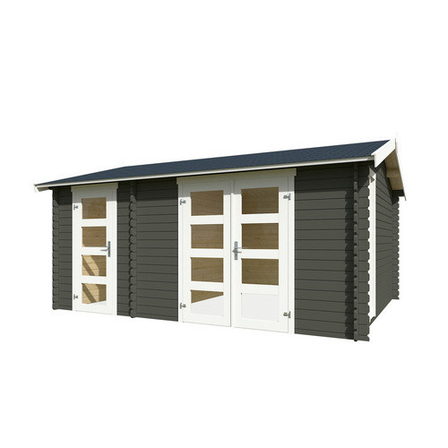 Lasita Gartenhaus Carroz Maja in Grüngrau, B/H/T: 496 x 250,8 x 403,4 cm - Bild 3