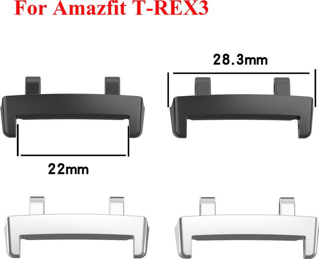jansin Uhrenarmband-Adapter Amazfit T-REX3, Metall, Schwarz, 22mm - Bild 1