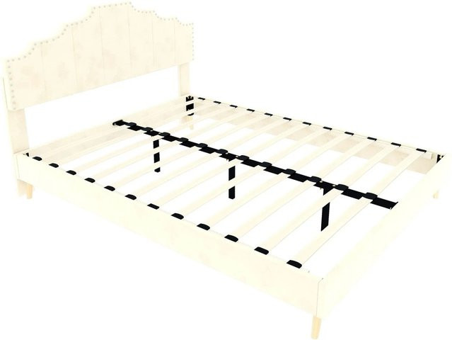 okwish Polsterbett mit Kopfteil in Beige für dein Schlafzimmer, B/T/H: 160 x 200 x 133 cm - Bild 1