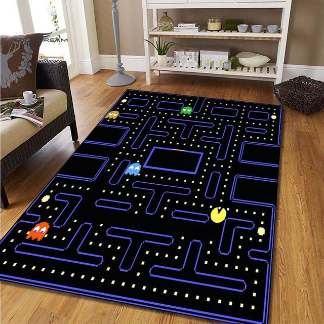 ChenYing01 Pac-Man Retro-Gaming-Teppich, mehrfarbig, B/T: 120 x 80 cm - Bild 1