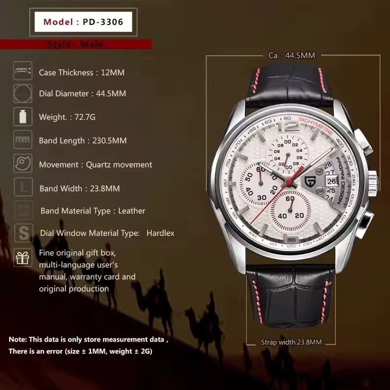 PAGANI DESIGN Armbanduhr Quarz, Edelstahl, 44 mm, Herren - Bild 4