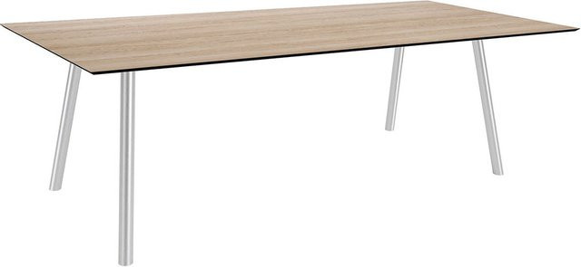 Stern Tisch Interno Silverstar 2.0 mit Edelstahlplatte und Oak Light Holzoptik, B/T: 220 x 100 cm - Bild 1
