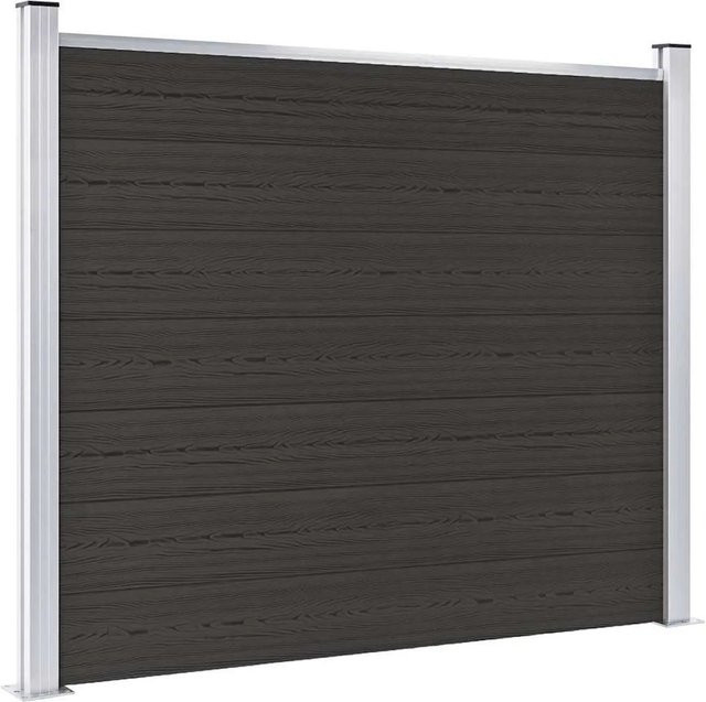vidaXL Zaunelement aus WPC in Schwarz, B/H: 180 x 146 cm - Bild 1
