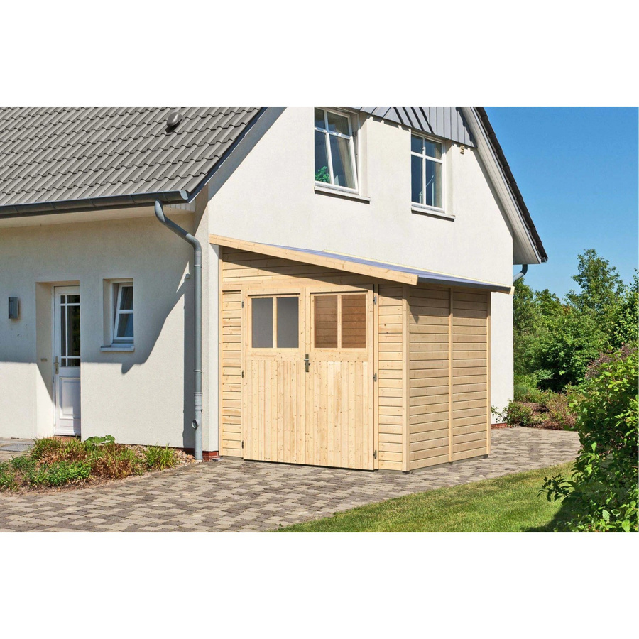 Karibu Holz-Gartenhaus Timsund Natur mit Pultdach und modernem Design, B/T/H: 235 x 178 x 243 cm - Bild 2