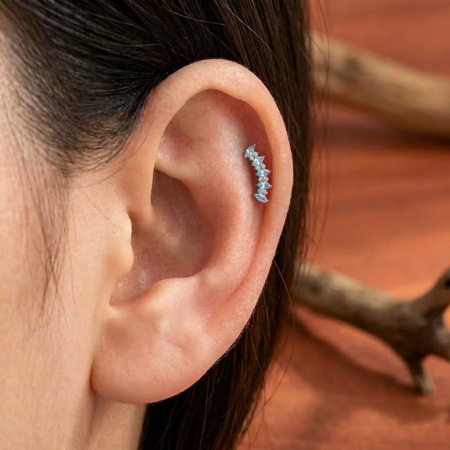ZOOR Helix-Piercing Titan, Marquise-Zirkonia, Damen - Bild 3