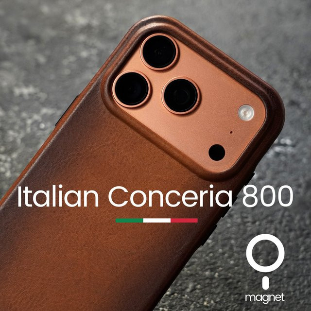 Handgefertigte italienische Echtleder-Handtasche für iPhone 17 16 15 Pro Max in Braun mit magnetischem Business-Retro-Design - Bild 1
