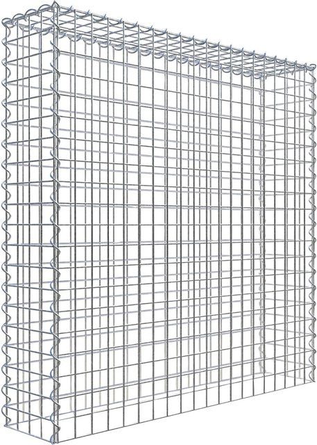 Gabiona Gabione-Anbaukorb Typ 3 in Silbergrau, Stahl, B/T/H: 100 x 100 x 20 cm, Maschenweite 5 x 5 cm - Bild 1