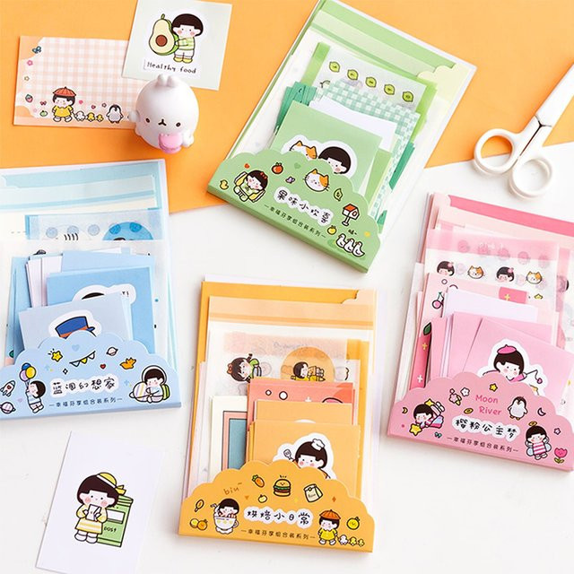 35 Stück Cartoon Handbuch Aufkleber Set mit Buchstaben und Umschlägen in Pink und Multicolour zur Dekoration von Notizbüchern und Schulmaterialien - Bild 1