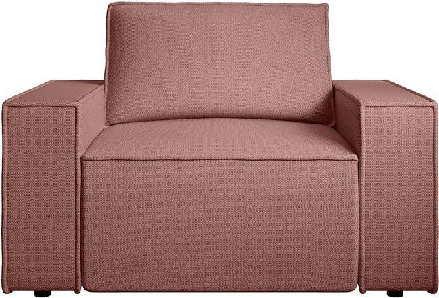 Vente-unique Sessel Amelia mit gerader Rückenlehne und Armlehnen in Terracotta, Breite: 120 cm - Bild 1