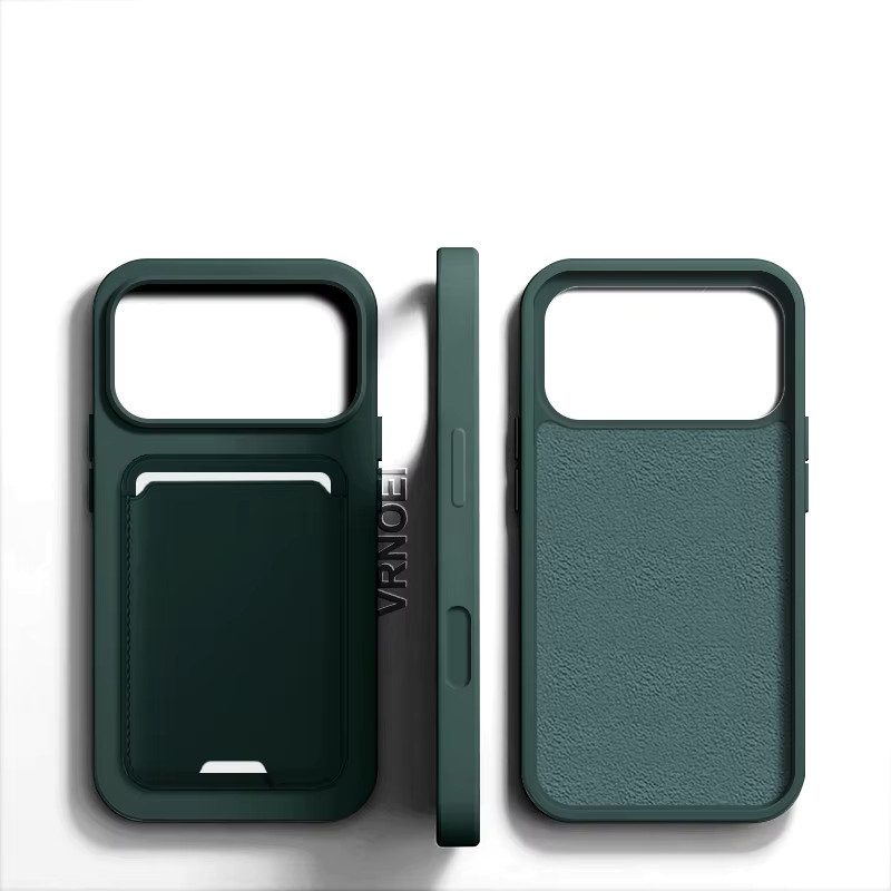 VRNOEI 2-in-1 Silikon Handyhülle mit magnetischer Brieftasche für iPhone 11 bis iPhone 17 Pro Max, Orange - Bild 4