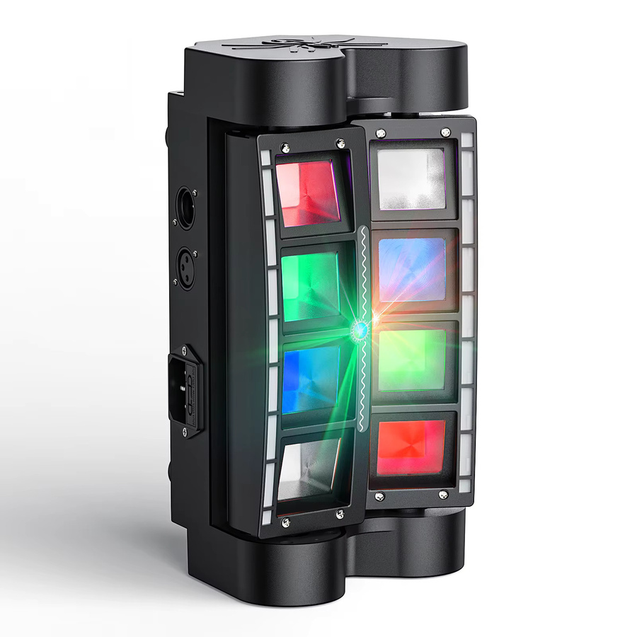U'King 2er Set Mini Spider Moving Head Lights mit DMX512-Steuerung, RGBW LED Beam Bühnenbeleuchtung in Schwarz - Bild 4
