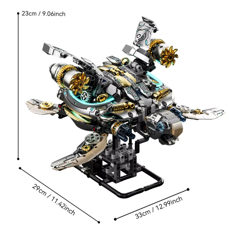 HUATEC Technischer Mechanischer Meeresschildkröten-Bausatz, 1277 Teile - Bild 4