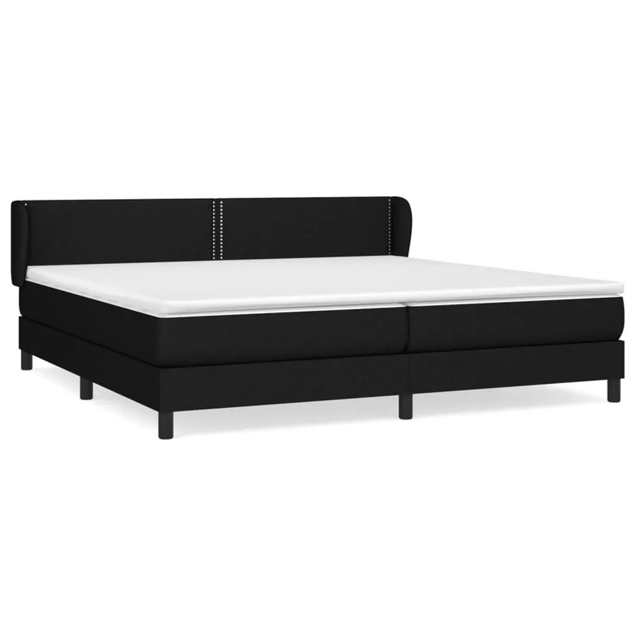 vidaXL Boxspringbett Hybrid mit Matratze und Kopfteil, Schwarz, B/T/H: 200 x 200 x 203 cm - Bild 2