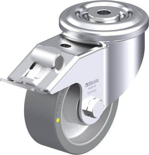 Blickle Lenkrolle LKR-ALTH 100K-FI-AS mit Feststeller in Silber und Grau, Rad-Durchmesser: 100 mm, Tragfähigkeit: 350 kg - Bild 1