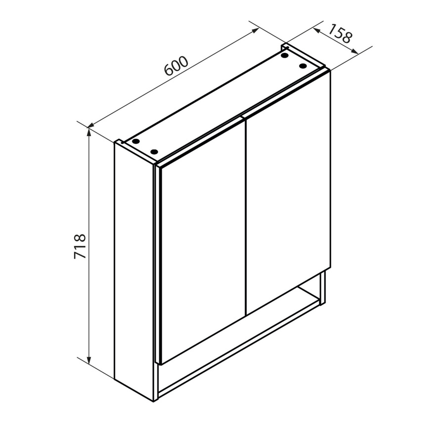Fackelmann Spiegelschrank Easy in Anthrazit mit Glasfront und Regalböden, Breite: 60 cm, Höhe: 72 cm, Tiefe: 16 cm - Bild 3