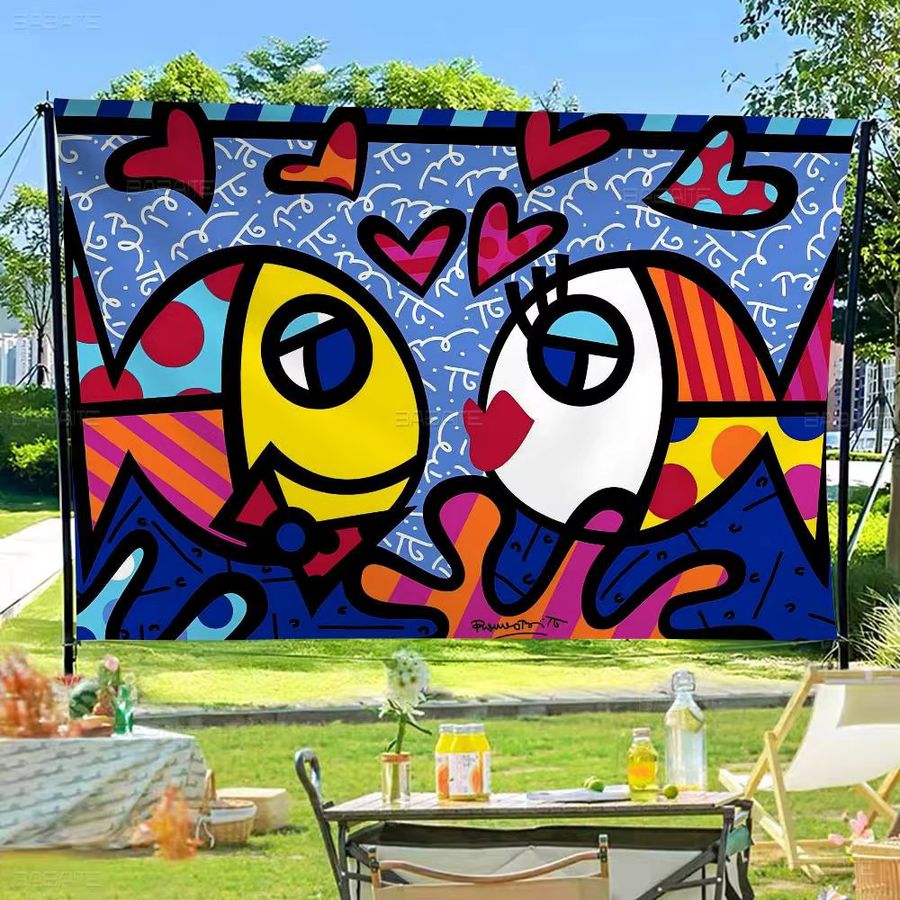 Britto Art Cartoon Flagge Wandbehang Multicolor als Wanddekoration - Bild 5