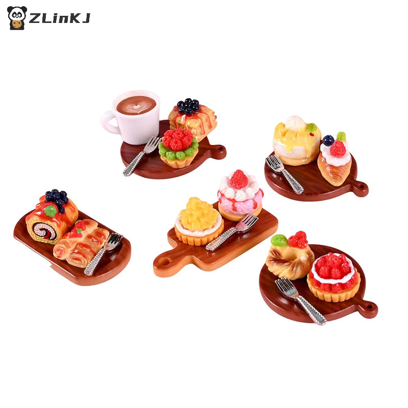 MYPANDA Puppenhaus Mini Kuchen Dessert Modell, Zubehör, 2-teiliges Set - Bild 4