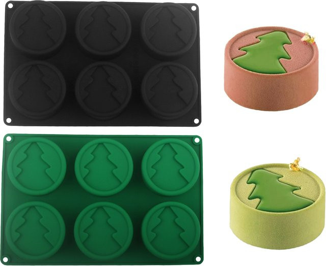 Meibum Silikon Backform mit 6 runden Hohlräumen für Mousse, Kuchen und Desserts - Bild 1