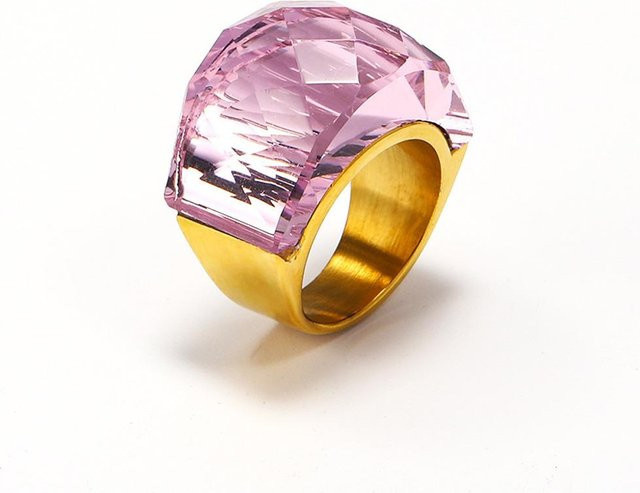 Ring Edelstahl, Farbverlauf, Zirkonia, Damen, Größe 11 - Bild 1