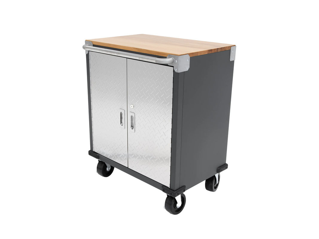 RIKTA ProLine Rollwagen aus Buche mit 2 Türen in Braun, B: 71 cm, T: 46 cm, H: 89 cm - Bild 3